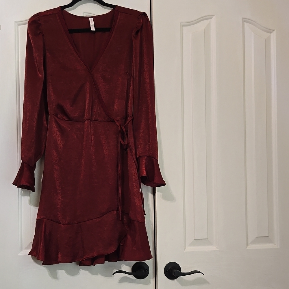 Elegant Red Wrap Dress